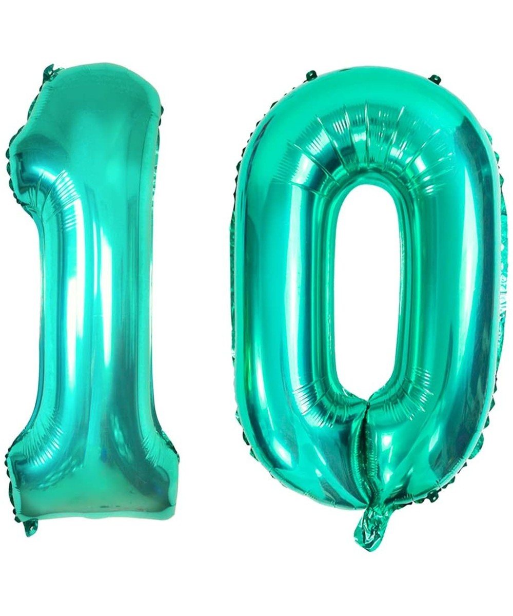 32inch Teal Blue Number 10 Balloon - 10th Birthday Decorations for Girls/Boys - Blue 10 - CN19HLHUT0C $5.51 Balloons