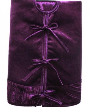 Purple Velvet Flower Embroidered Center- Pleat Luxurious Velvet Border-Chritmas Tree Skirt- Xmas Christmas Holiday Party Deco...