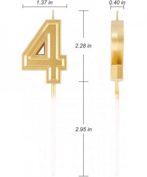 Birthday Cake Candle Number 4- Golden Glitter Numeral Topper Decoration for Wedding Anniversary- Kids and Adults Party Celebr...