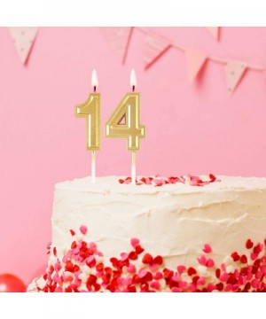 Birthday Cake Candle Number 4- Golden Glitter Numeral Topper Decoration for Wedding Anniversary- Kids and Adults Party Celebr...
