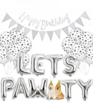 Dog Cat Birthday Party Supplies-Dog Cat Party Decorations-Lets Pawty Balloons Dog Cat Birthday Hat- Happy Birthday Banner Foi...