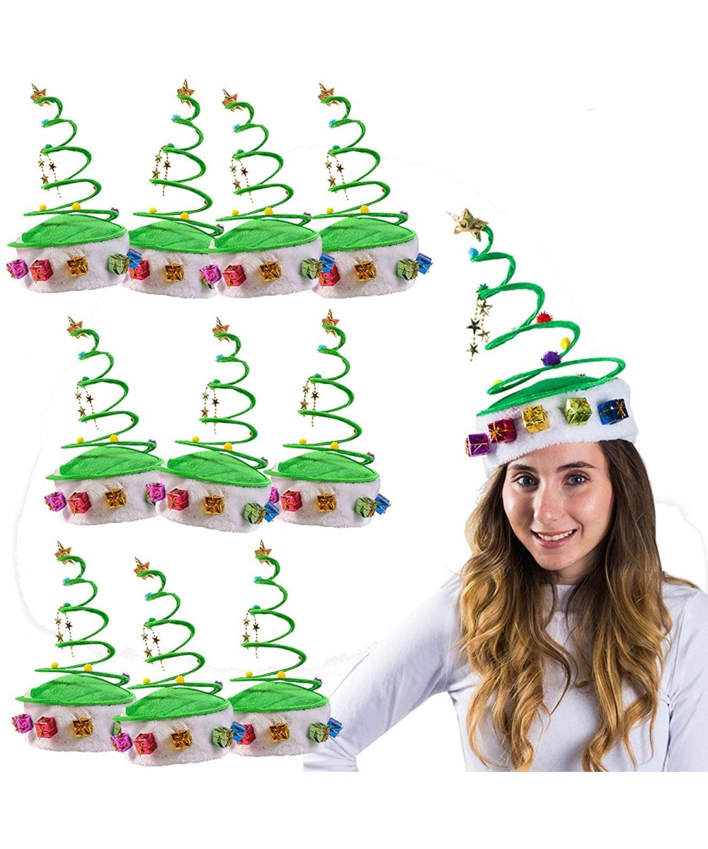 10 Pack Christmas Party Hats - Santa Hats - Reindeer Antler Headbands - Christmas Tree Costume - 10 Pack of Cool Christmas Tr...