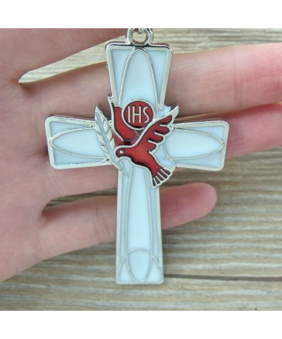 12 Pcs Confirmation Red Holy Spirit Dove Cross Keychain Party Favor Enamel Cross Key Ring - C6195MX4TKG $18.18 Favors