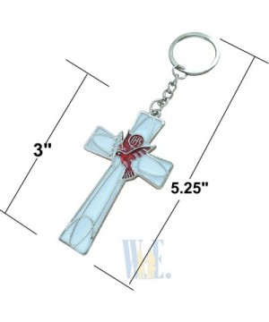 12 Pcs Confirmation Red Holy Spirit Dove Cross Keychain Party Favor Enamel Cross Key Ring - C6195MX4TKG $18.18 Favors