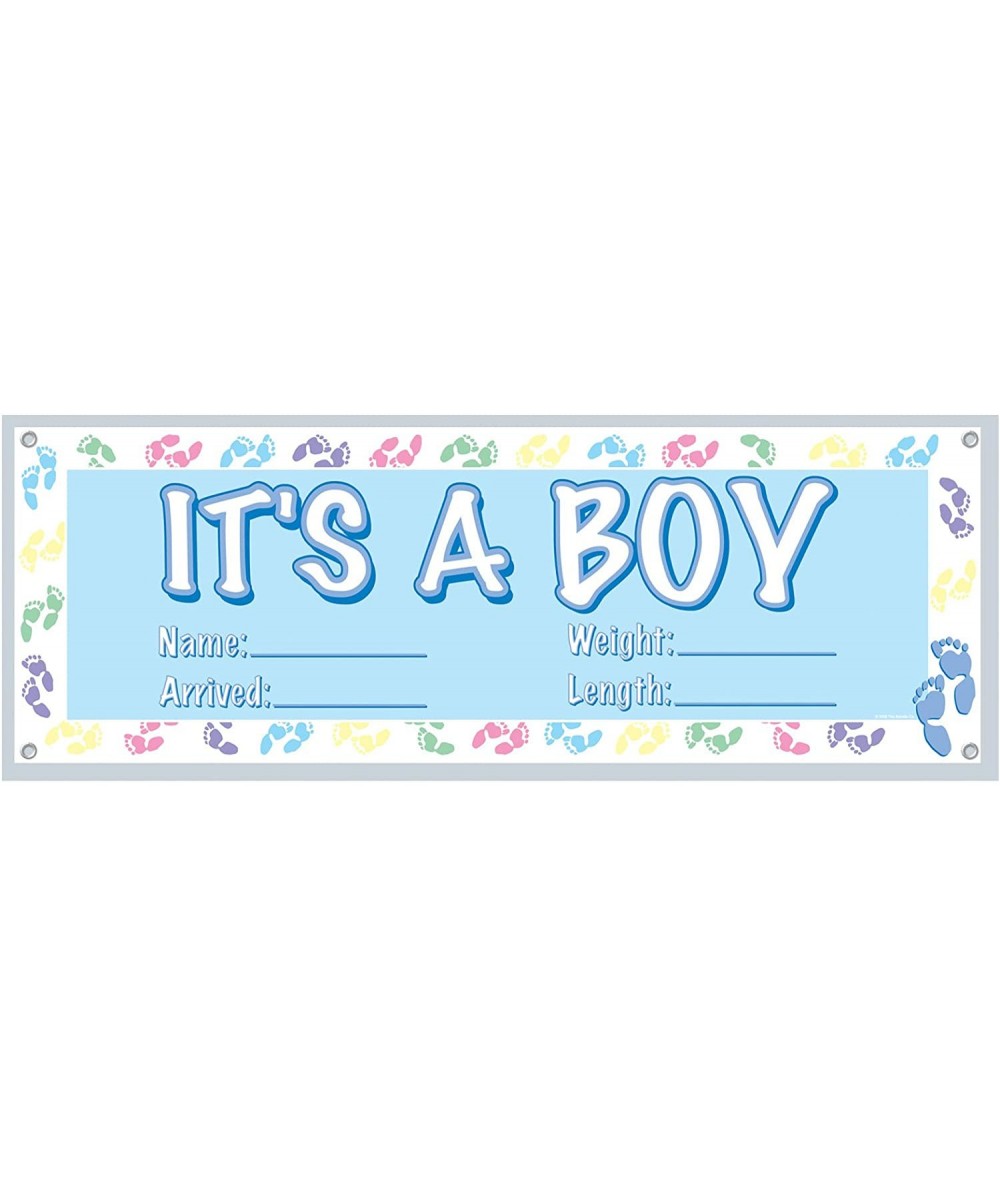 It's A Boy Sign Banner- 5' x 21"- Light Blue/White/Pink/Purple/Green/Yellow - C3111S5R21D $5.87 Banners & Garlands