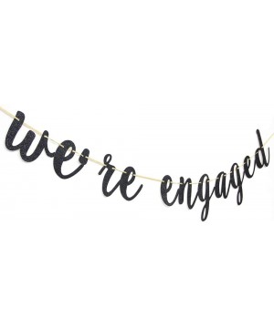 We're Engaged Banner - Engagement Party Banner - Wedding- Engagement- Bridal Shower Party Decorations (Black) - CZ19330KNES $...