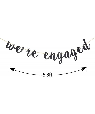 We're Engaged Banner - Engagement Party Banner - Wedding- Engagement- Bridal Shower Party Decorations (Black) - CZ19330KNES $...