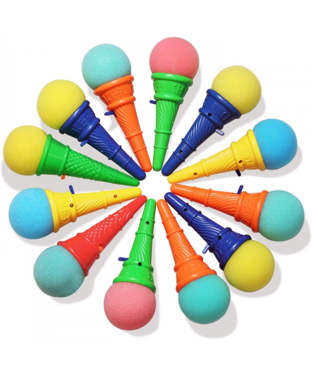 Ice Cream Shooters Toy (Pack of 12) - Squeeze N' Pop Game - Multi-Color Icecream Cone Foam Ball Launcher - Great Party Favors...