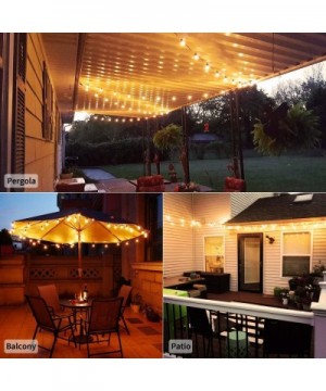 LED G40 Outdoor String Lights 25Feet Patio Lights with 25 LED Shatterproof Bulbs- Weatherproof Commercial Hanging Lights for ...