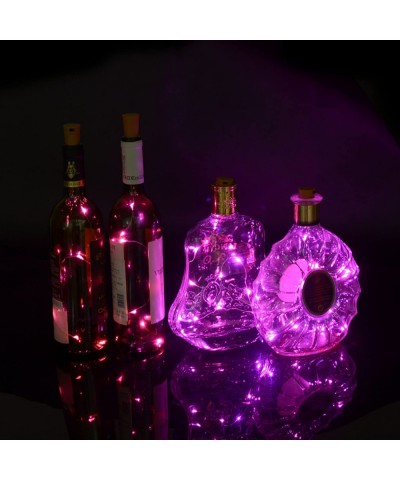Bottle Lights Battery Powered-10 LED Silvery Copper Wire Wine Lights-Mini Cork Lights String for DIY Christmas Party Wedding ...