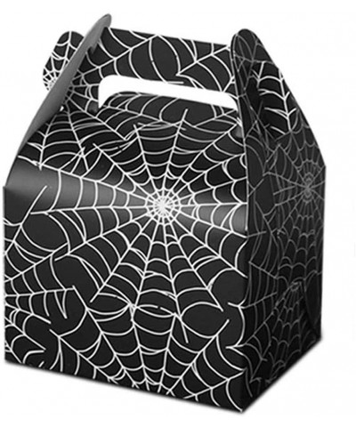 50pcs Halloween Favor Candy Boxes- Paper Spider Web Black Gift Bags Halloween Treat Bag for Halloween Party Decorations Kids ...