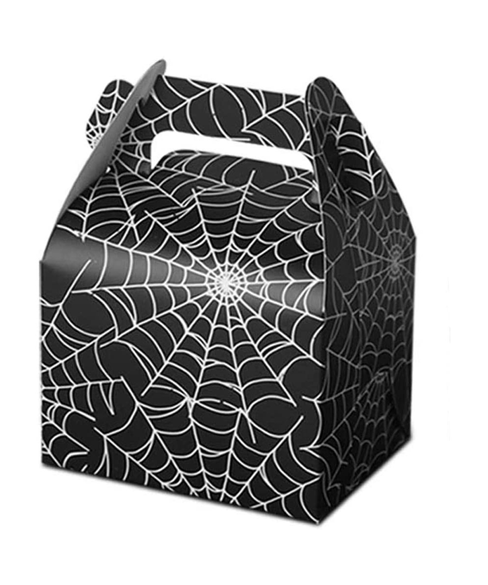 50pcs Halloween Favor Candy Boxes- Paper Spider Web Black Gift Bags Halloween Treat Bag for Halloween Party Decorations Kids ...