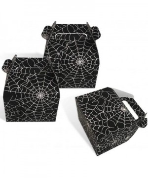 50pcs Halloween Favor Candy Boxes- Paper Spider Web Black Gift Bags Halloween Treat Bag for Halloween Party Decorations Kids ...