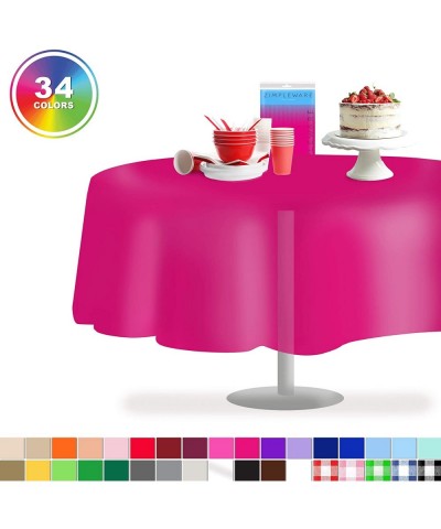 Magenta 12 Pack Standard Disposable Plastic Party Tablecloth 84" Inch Round Table Cover - Magenta - C218SSZCWTR $10.51 Tablec...