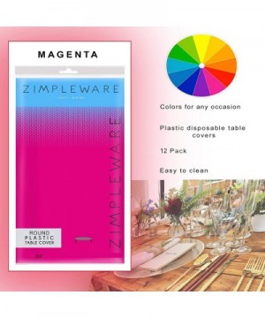 Magenta 12 Pack Standard Disposable Plastic Party Tablecloth 84" Inch Round Table Cover - Magenta - C218SSZCWTR $10.51 Tablec...