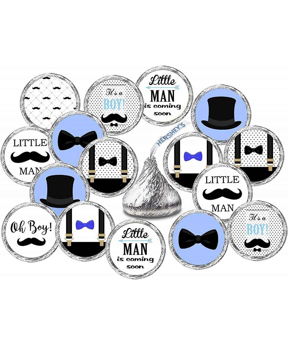 324 Little Man Kisses Labels for Baby Shower Or Baby Sprinkle Party Or Event- Stickers- Wrappers- Favors Its a Boy - CK18YCIE...