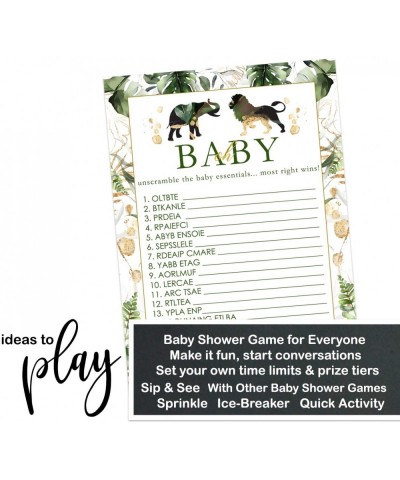 Tropical Jungle Baby Shower Word Scramble Game Cards (25 Pack) Unscramble Gender Reveal Party Activity - Neutral Boy or Girl ...