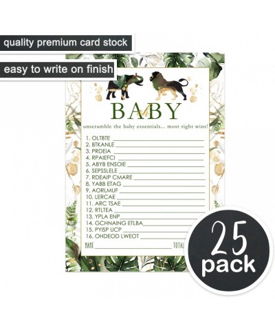 Tropical Jungle Baby Shower Word Scramble Game Cards (25 Pack) Unscramble Gender Reveal Party Activity - Neutral Boy or Girl ...