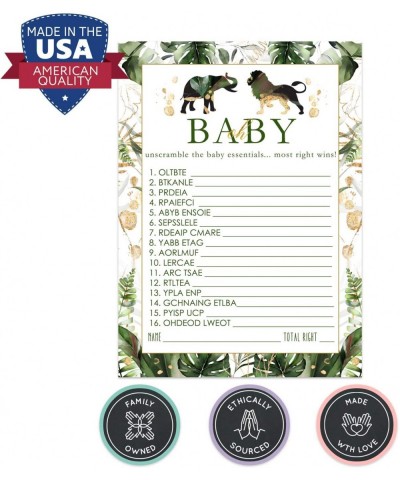 Tropical Jungle Baby Shower Word Scramble Game Cards (25 Pack) Unscramble Gender Reveal Party Activity - Neutral Boy or Girl ...