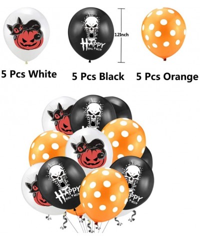 Halloween Party Latex Balloons 1Packs 15Pcs 12 lnch Black Skull White Cat Orange Dot Halloween Latex Balloons for Party Suppl...