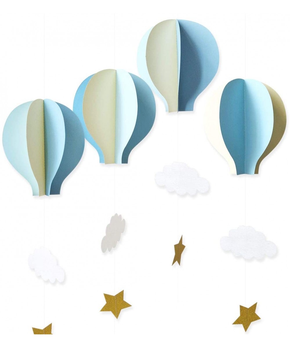 8 Pcs Large Size 3D Hot Air Balloon Paper Garland Hanging Decorations for Wedding Baby Shower Valentine's Day Christmas Decor...