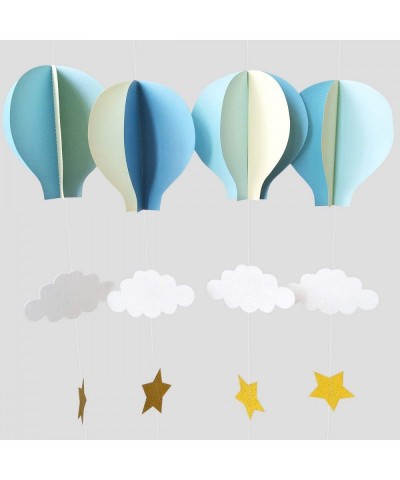 8 Pcs Large Size 3D Hot Air Balloon Paper Garland Hanging Decorations for Wedding Baby Shower Valentine's Day Christmas Decor...