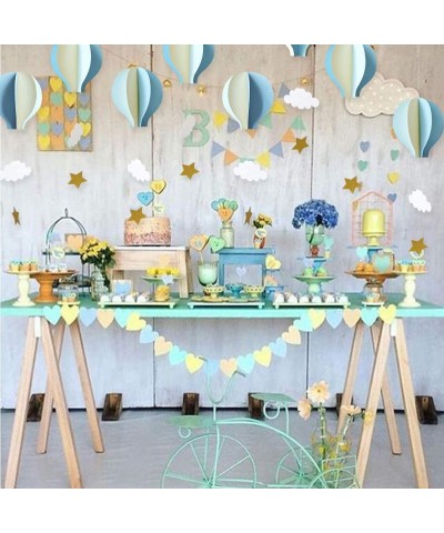 8 Pcs Large Size 3D Hot Air Balloon Paper Garland Hanging Decorations for Wedding Baby Shower Valentine's Day Christmas Decor...