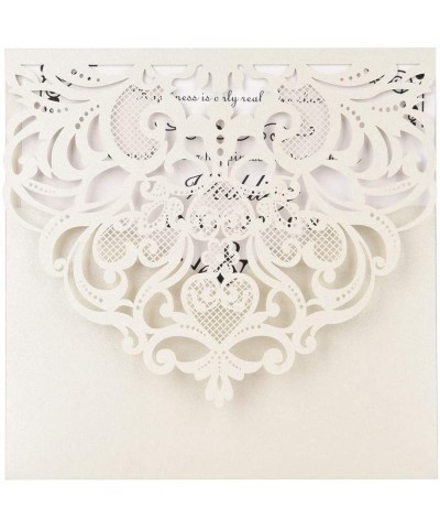 Laser Cut Invitations 50 Pack Laser Cut Wedding Invitations Card Kit with Blank Printable Paper and Envelopes for Wedding-Bir...