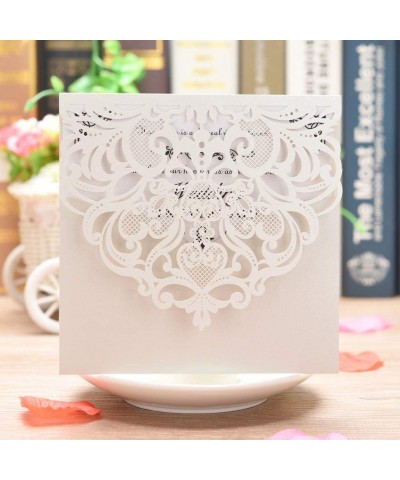 Laser Cut Invitations 50 Pack Laser Cut Wedding Invitations Card Kit with Blank Printable Paper and Envelopes for Wedding-Bir...