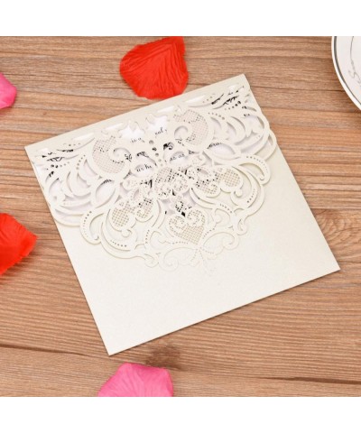 Laser Cut Invitations 50 Pack Laser Cut Wedding Invitations Card Kit with Blank Printable Paper and Envelopes for Wedding-Bir...