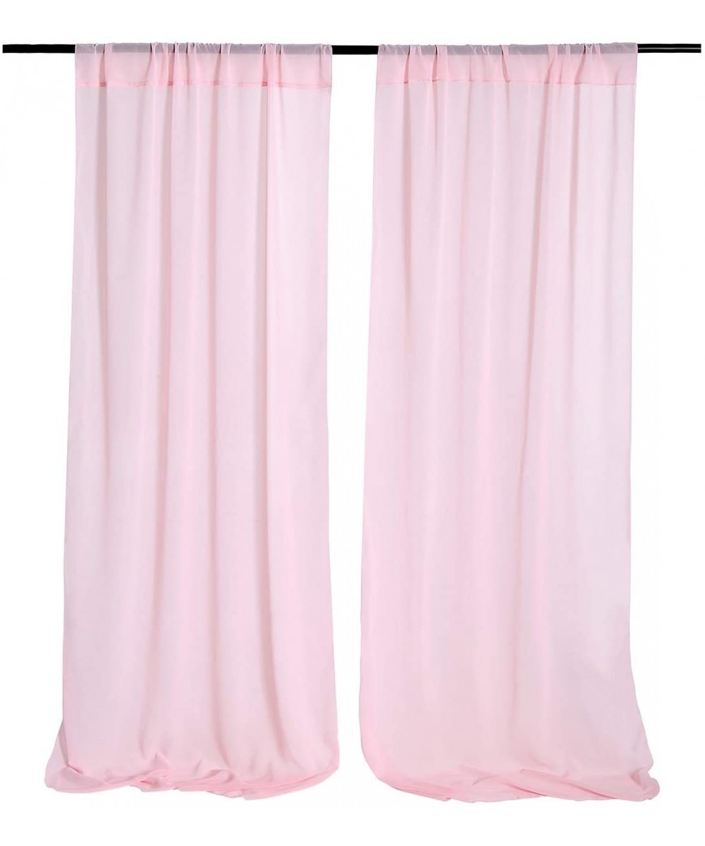 Light Pink Chiffon Arch Backdrop 2 Packs 2.4ftx8ft Sheer Backdrop Curtain Chiffon Fabric Drapes for Wedding Ceremony Party St...