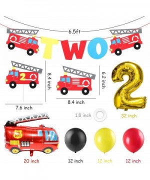 42Pack Firefighter Two Year Old Themed Party Supplies Fireman Two Birthday Party Favor Decoration Fire Truck 2nd Banner Cake ...