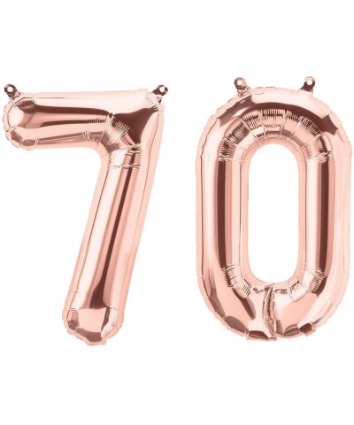 Rose Gold 70th Birthday Decorations for Women- 70 Birthday Party Supplies Include Foil Fringe Curtains- Happy Birthday Balloo...