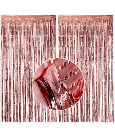 Rose Gold 70th Birthday Decorations for Women- 70 Birthday Party Supplies Include Foil Fringe Curtains- Happy Birthday Balloo...