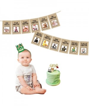 Baby 1st Birthday Photo Banner for Newborn to 12 Months-Baby Shower Birthday Party Bunting Garland Decoration -6.5FT Photo Ba...