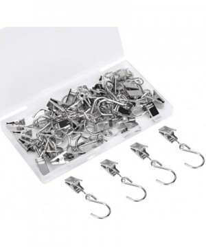 35 PCS Party Light Hanger Outdoor Lights Clips- Curtain Clips with Hooks- Stainless Steel String Light Hangers Clip Hooks- fo...