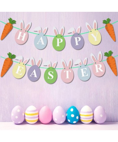 Easter Banner Decorations Happy Easter Bunny Bunting Garland Easter Decor for the home Easter Party Decorations - CP194GCQLO8...