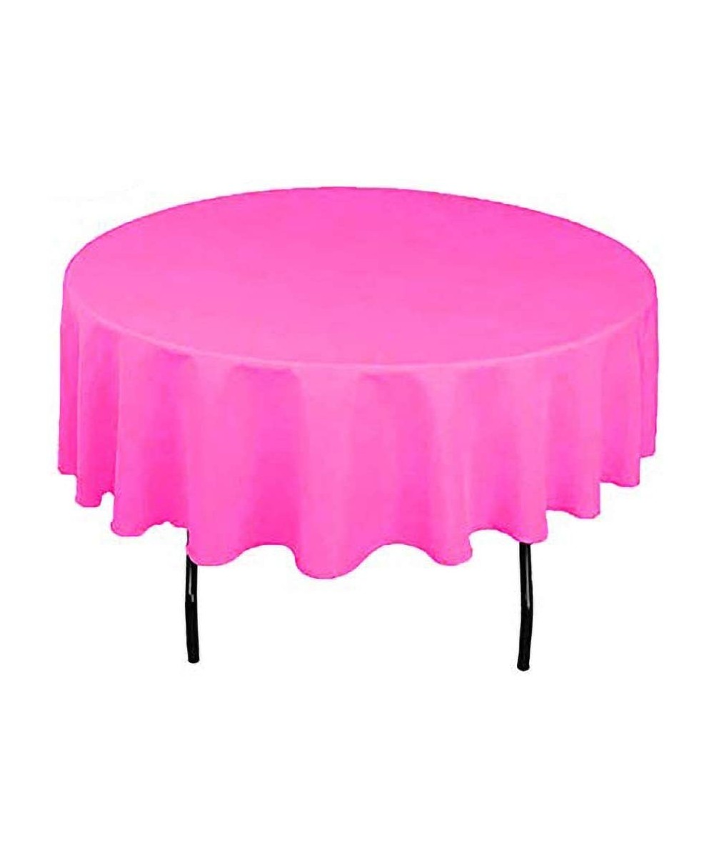 Disposable Party Table Cloths Round 84 Inches 6 Pack Fuschia Pink - Fuschia Pink - CY18C9L9Z6A $8.60 Tablecovers
