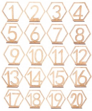 20pcs 1-20 Wooden Wedding Table Numbers with Holder Base Hexagon Table Numbers for Wedding Table Decoration - CA18DO8A7NM $6....