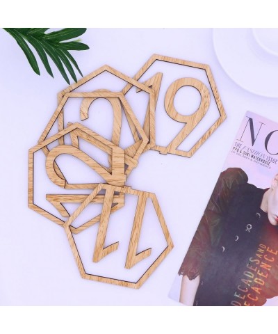 20pcs 1-20 Wooden Wedding Table Numbers with Holder Base Hexagon Table Numbers for Wedding Table Decoration - CA18DO8A7NM $6....