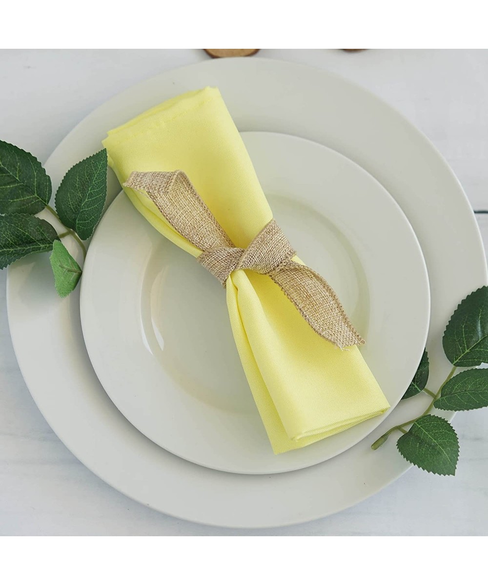 50 pcs 17-Inch Yellow Polyester Luncheon Napkins - for Wedding Party Reception Events Restaurant Kitchen Home - Yellow - CY18...