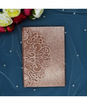 20 pcs Laser Cut Wedding Invitations Cards Pockets Glitter Invite 3 Fold for Wedding Quinceañera Birthday Party Bridal Shower...