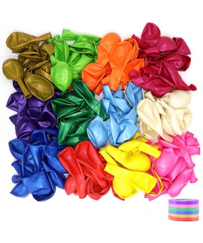 120 Party Balloons 12 Inches 12 Colors Rainbow Balloons with 6 Ribbons- Latex Colored Balloons for Party Supplies and Arch De...