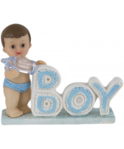 Keepsake Figurine 12 pcs Baby Boy Holding Blue Bottle Next to Phrase - Awesome Decorations or Party Favors - for Pregnancy An...