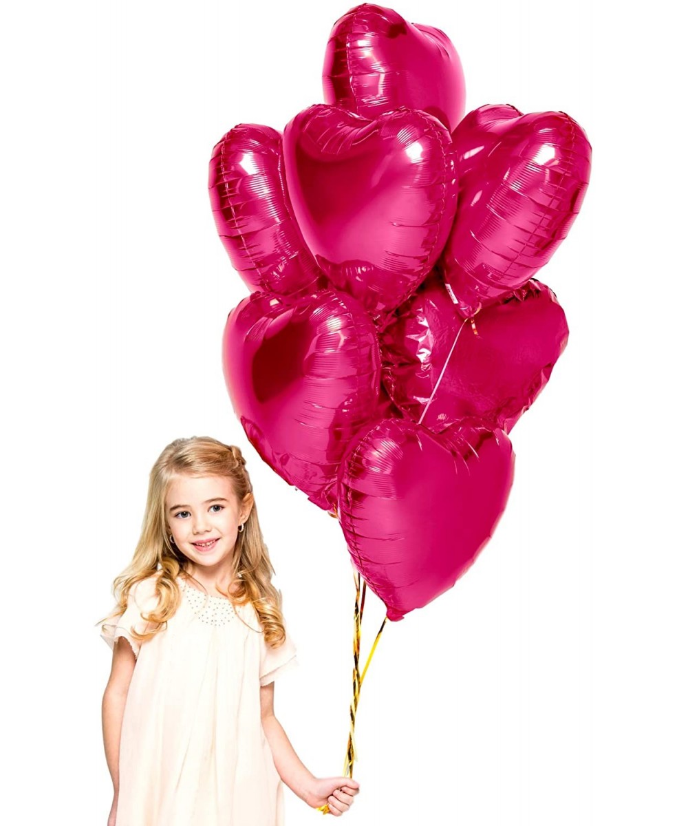 Mothers Day Heart Love Party Decorations in Magenta Pink Foil Mylar Balloons for Baby Shower Wedding Anniversary and Engageme...