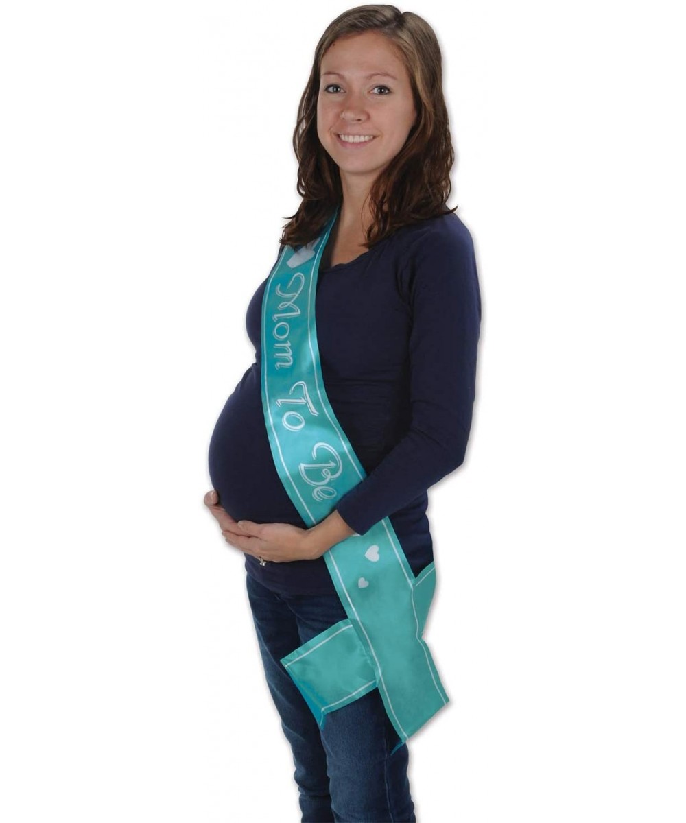 60525-T Mom to be Satin Sash- One Size Fits Mos - Turquoise - CF11FT6GT4X $5.33 Favors