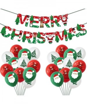 Christmas Balloons Shopping Mall Hotel Home Party Decoration Green Red Balloon Santa Claus Tree Merry Christmas Banner Pull F...