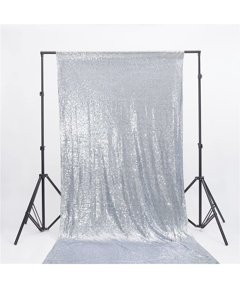 Silver Party Sequin Backdrop - 4x7FT Photo Glitter Sequin Backdrop Curtain Sparkly Photography Backdrop - Silver - CD194L7NRS...