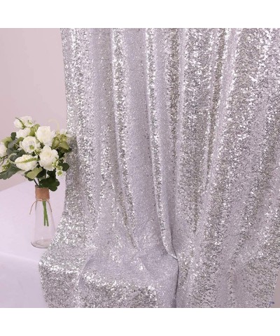 Silver Party Sequin Backdrop - 4x7FT Photo Glitter Sequin Backdrop Curtain Sparkly Photography Backdrop - Silver - CD194L7NRS...