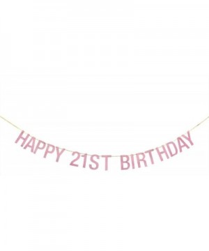 Happy 21st Birthday Banner- Happy 21st Anniversary Birthday Banner Suplies-Cheers to 21 Fabulous Birthday Party Supplies-Rose...